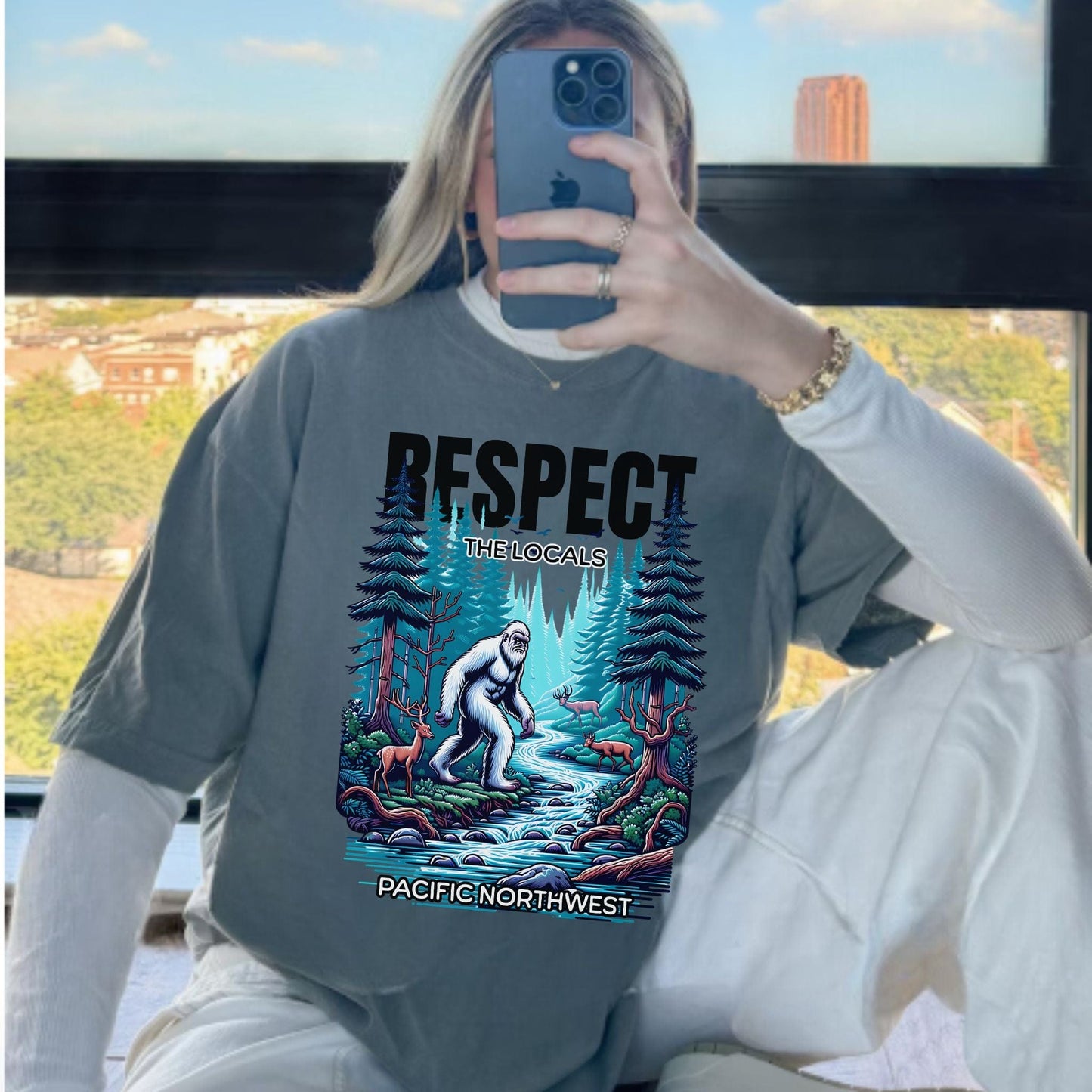 PNW Respect the Locals Sasquatch Vintage Style Tee