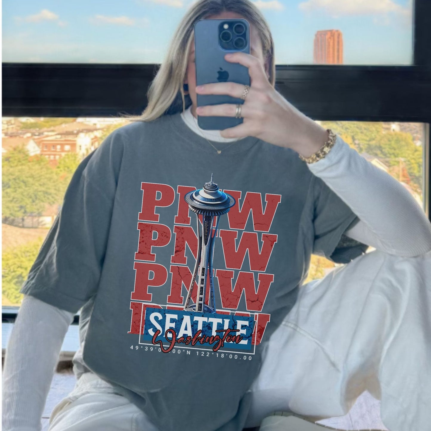 Seattle Space Needle Shirt | PNW Oversized Graphic Tee