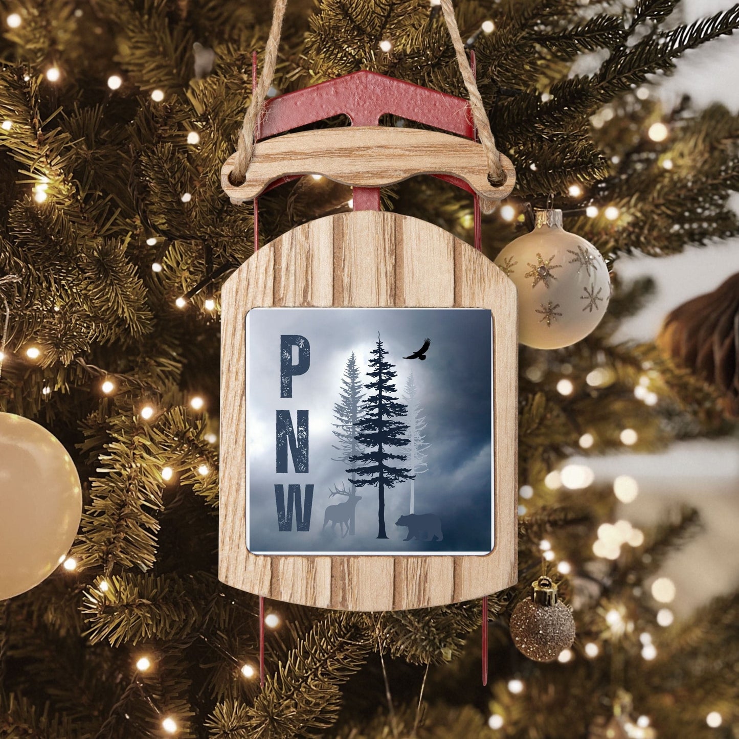 PNW Winter Sled Ornament