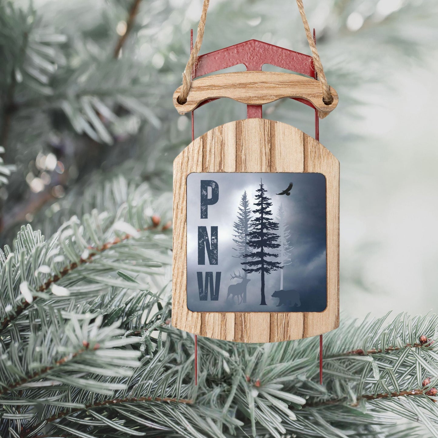 PNW Winter Sled Ornament