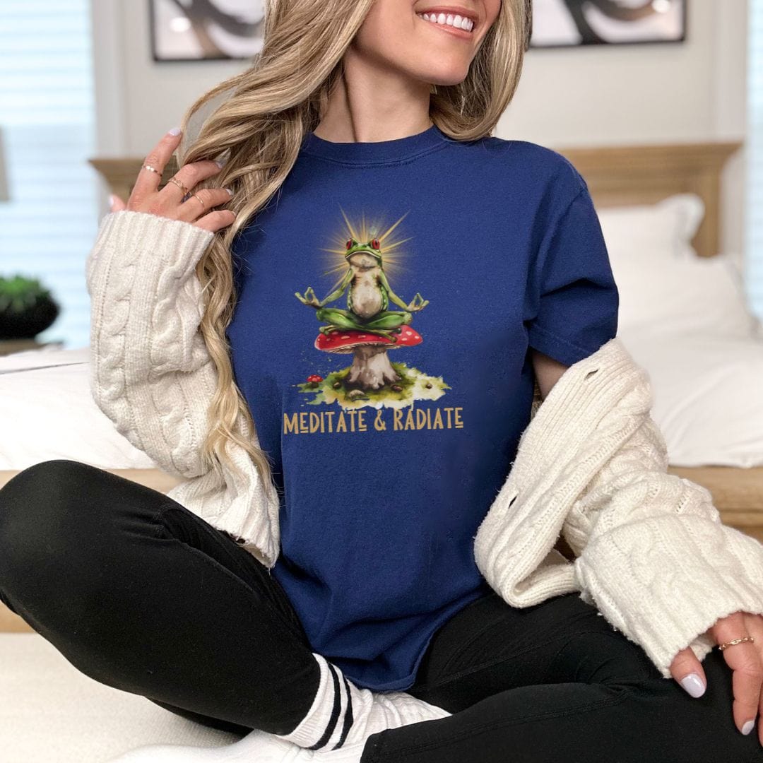 Frog Meditate and Radiate, Vintage Style Tee