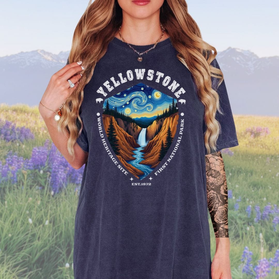 Starry Night Yellowstone, Vintage Style Tee