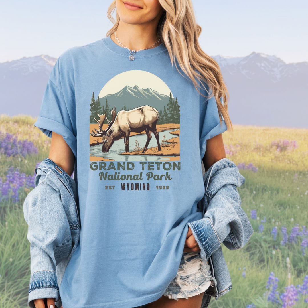 Elk of the Grand Teton NP, Vintage Style Tee