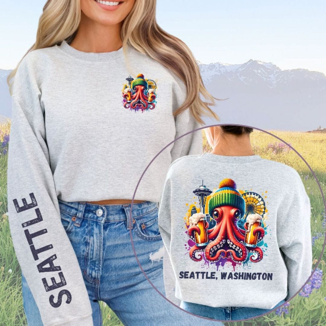 Seattle Octopus & Beer, Softstyle Sweatshirt