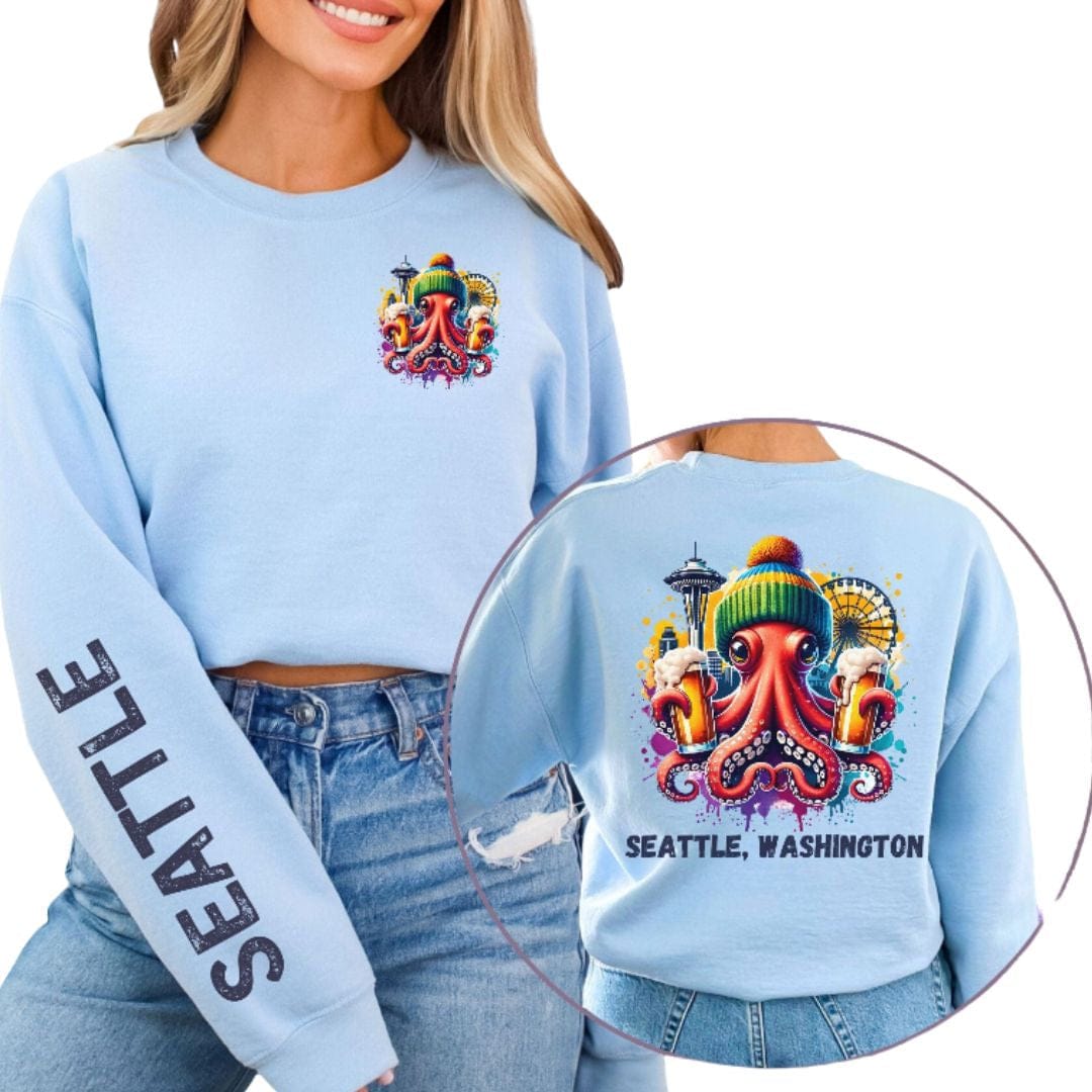 Seattle Octopus & Beer, Softstyle Sweatshirt