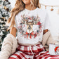 Christmas Reindeer Wreath - Vintage Style Tee