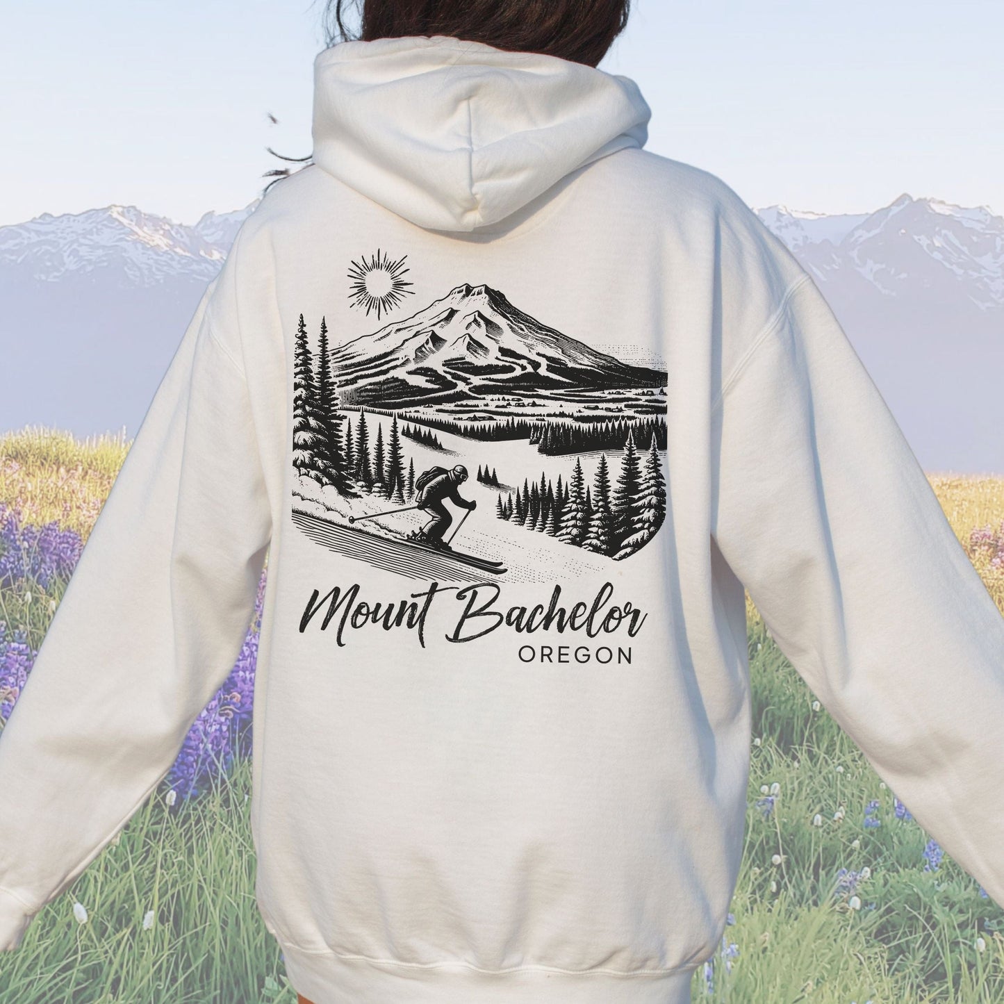 Mount Bachelor, Oregon - Vintage Style Hoodie