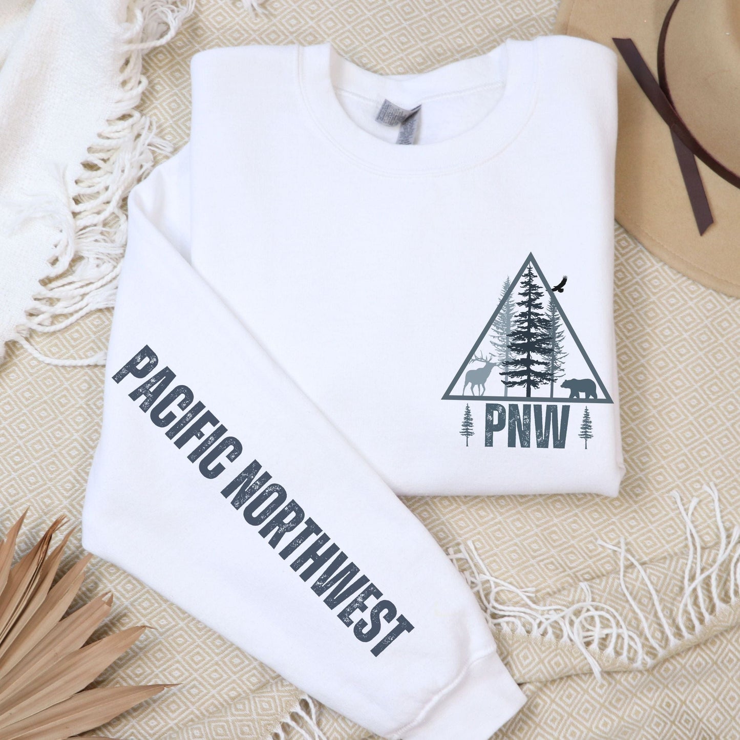PNW Wilderness, Pocket & Sleeve, Softstyle Sweatshirt
