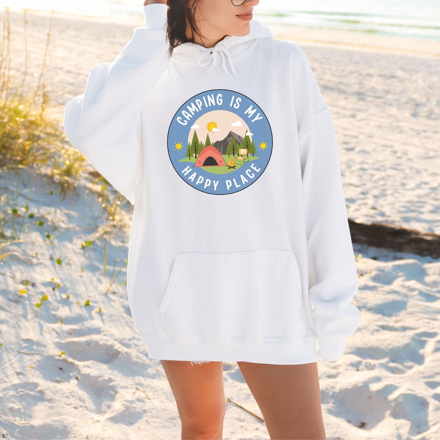 Camping is My Happy Place, Softstyle Hoodie