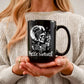 Pacific Northwest Skeleton Coffee Girl, Black Mug (11oz, 15oz)