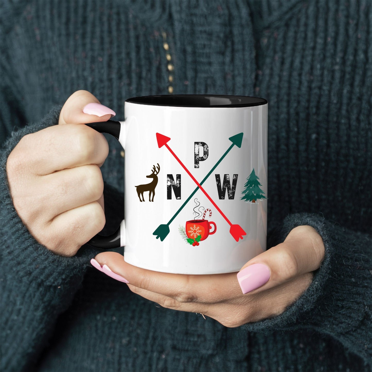 Accent Mug PNW Holiday Arrows Pacific Northwest Gift