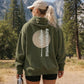 Adventure Back Print Hoodie | Pine Tree Sunset Outdoor Sweatshirt