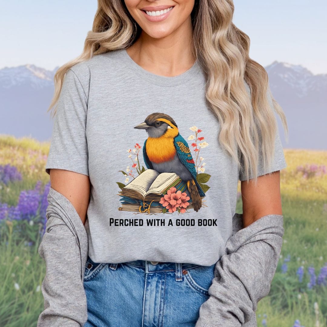 Perched with a good book, Softsyle Tee