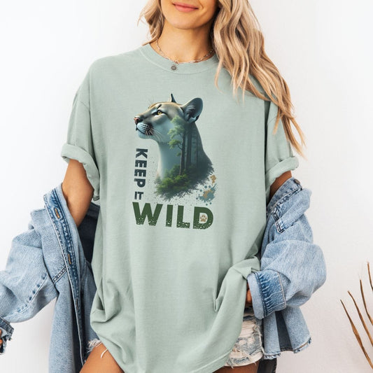 Forest Cougar Keep it Wild, Vintage Style Tee