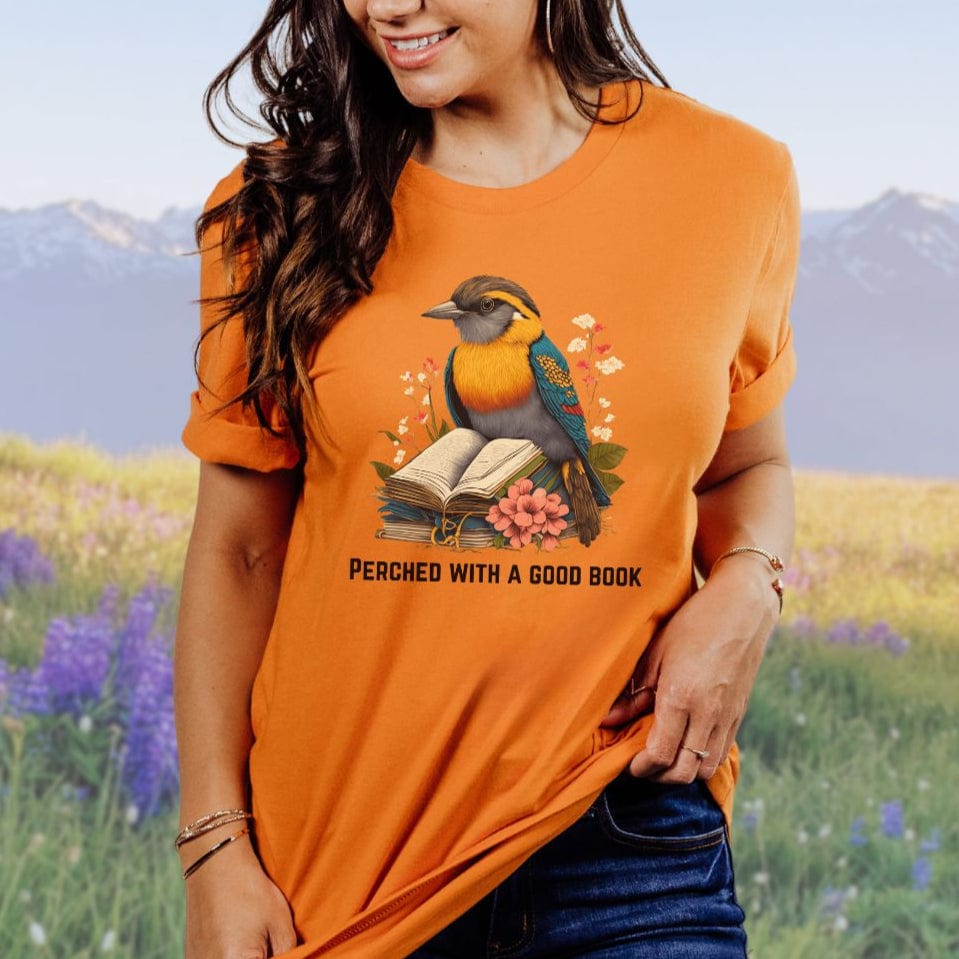 Perched with a good book, Softsyle Tee