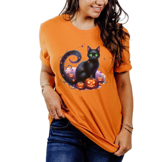 Starry Pumpkin Cat Softstyle Tee