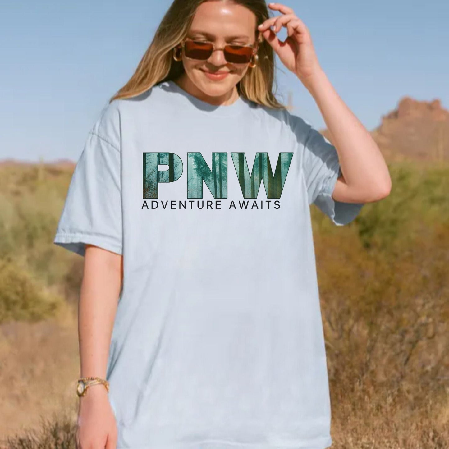 PNW Adventure Awaits, Vintage Style Tee