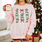 Coquette Christmas Raccoon Sweatshirt | Bow Sleeve Woodland Holiday Crewneck