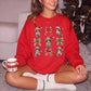 Coquette Christmas Raccoon Sweatshirt | Bow Sleeve Woodland Holiday Crewneck