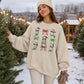 Coquette Christmas Raccoon Sweatshirt | Bow Sleeve Woodland Holiday Crewneck