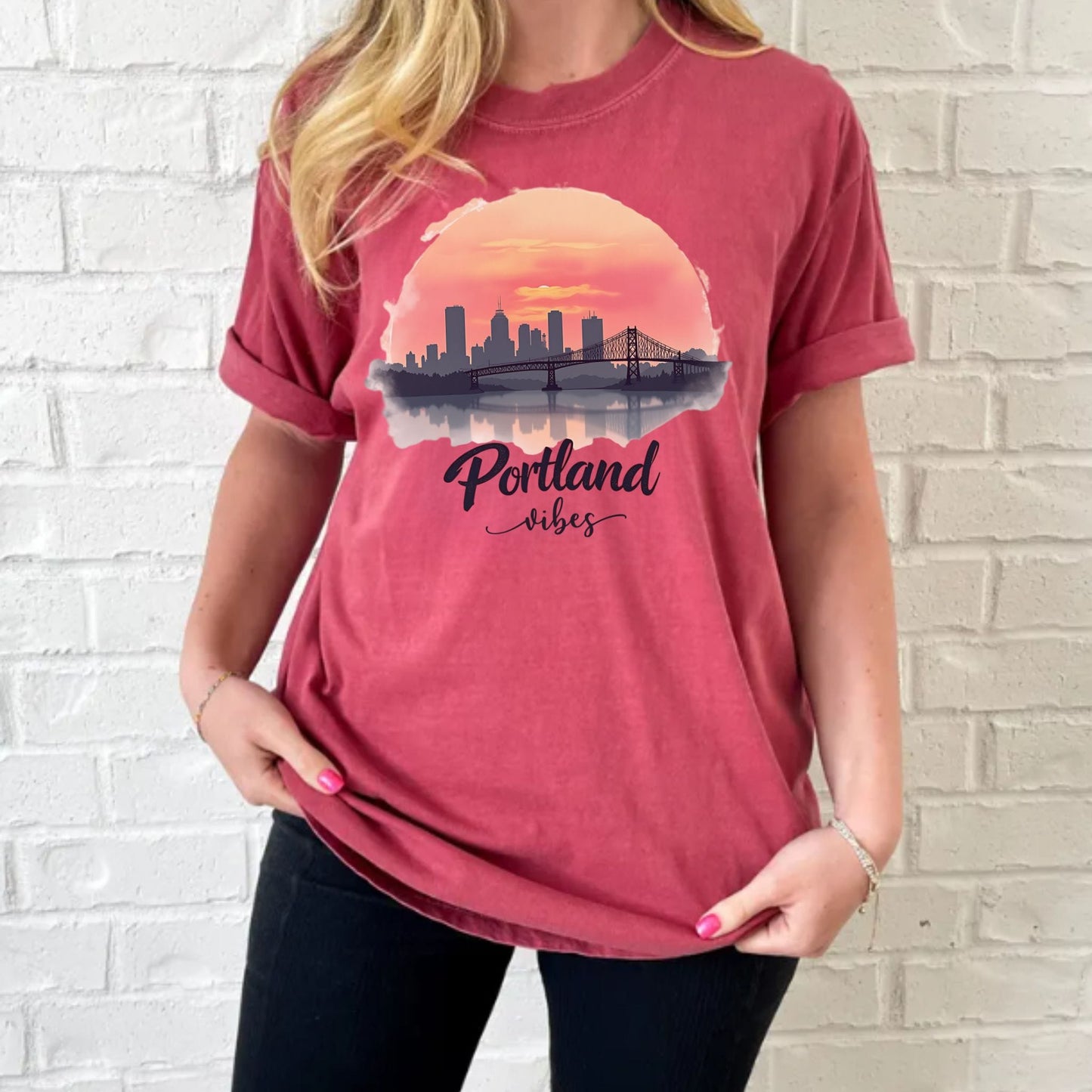 Portland Vibes Sunset Tee | Oregon Retro Graphic T-Shirt