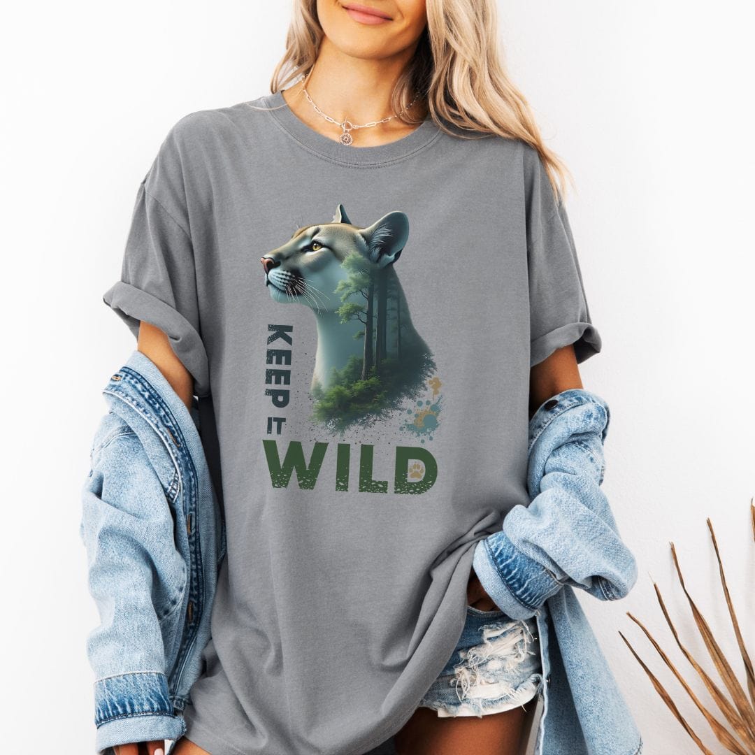 Forest Cougar Keep it Wild, Vintage Style Tee