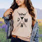 PNW Mountains & Arrows Graphic Tee | Soft & Comfy Hiking Shirt