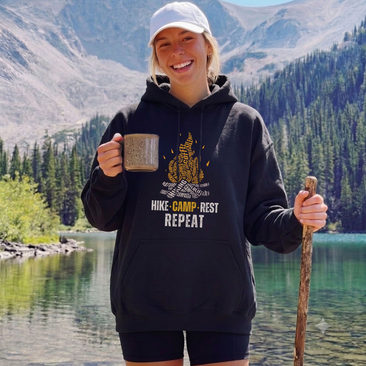 Camping Hoodie | Cozy Campfire Graphic Sweatshirt