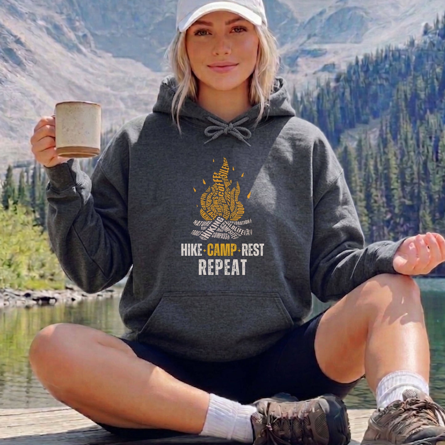 Camping Hoodie | Cozy Campfire Graphic Sweatshirt