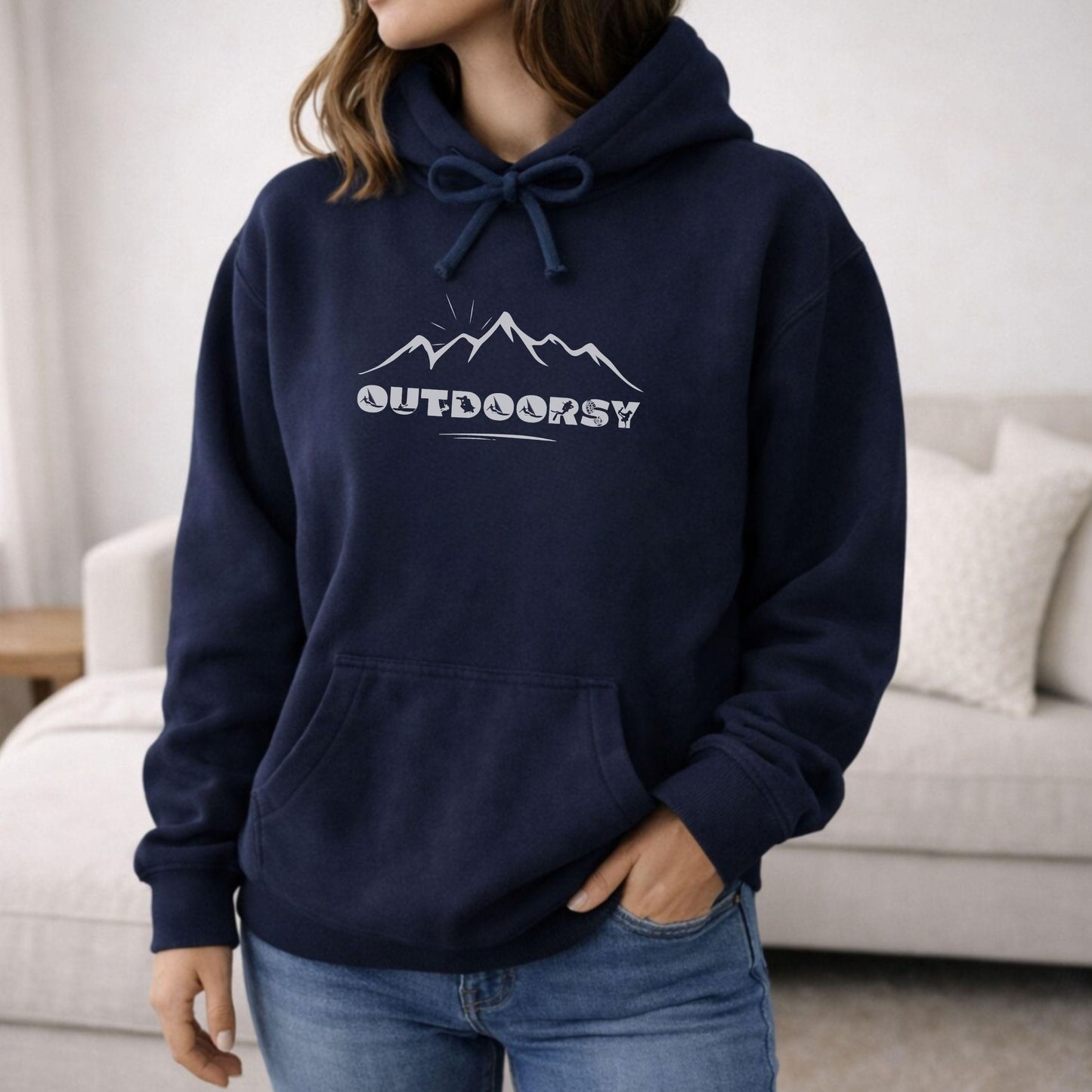 Outdoorsy Mountain Hoodie | Comfort Colors Hiking & Camping Sweatshirt