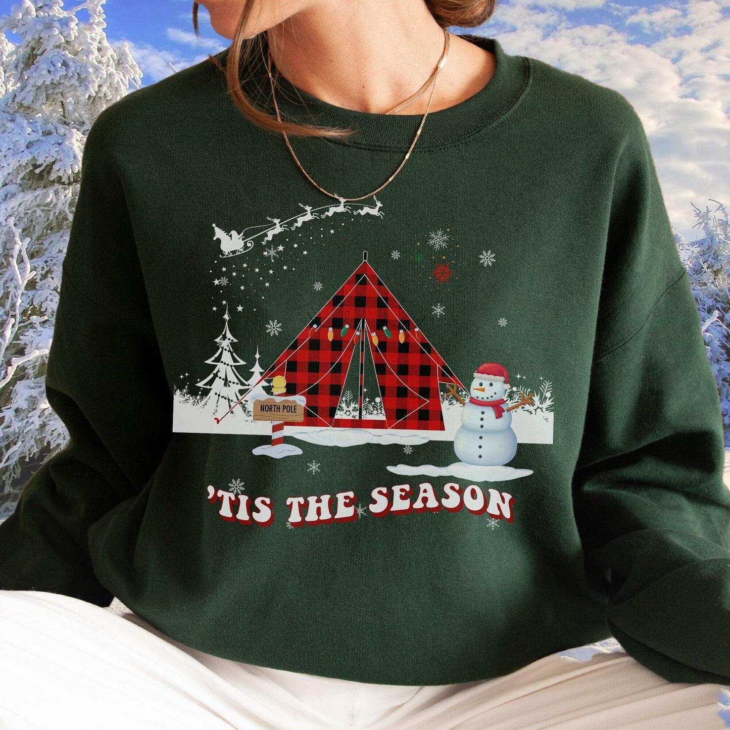 Holiday PNW Camping North Pole Softstyle Sweatshirt