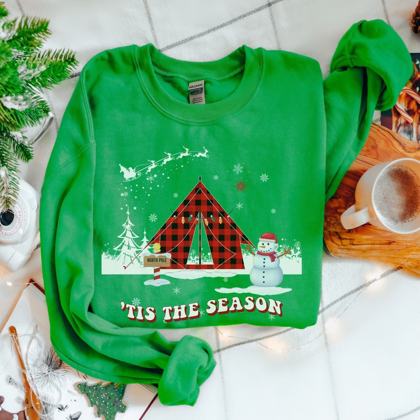 Holiday PNW Camping North Pole Softstyle Sweatshirt