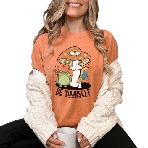 Be Yourself Mushroom, Vintage Style Tee
