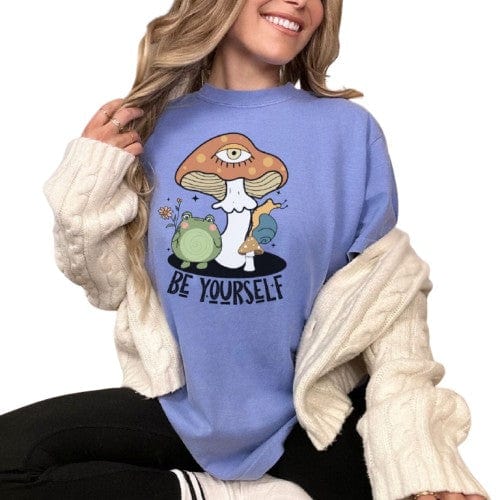 Be Yourself Mushroom, Vintage Style Tee