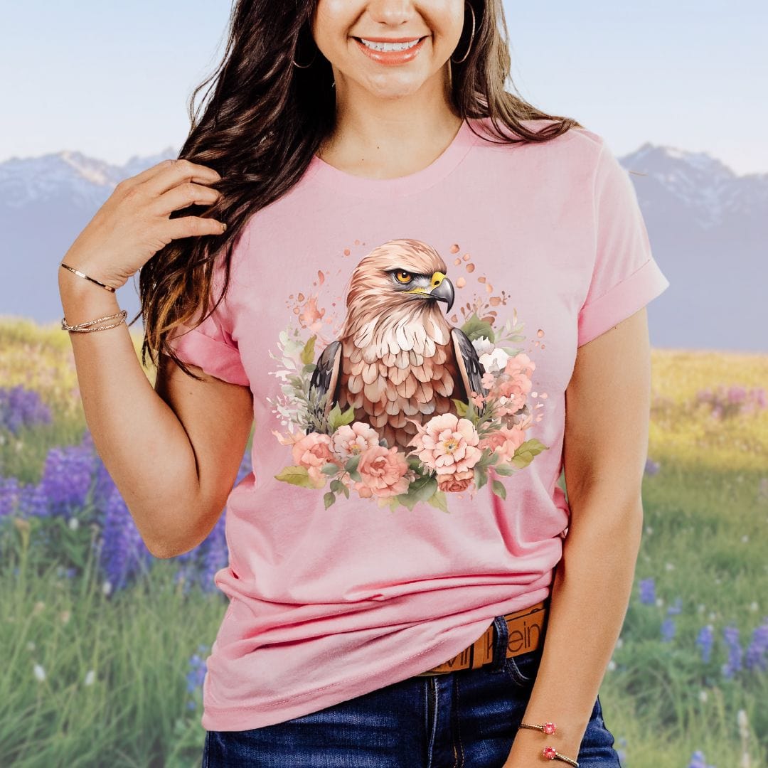 Pink Floral Hawk, Softsyle Tee