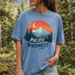 PNW Celestial Mountain Graphic Tee | Retro Outdoorsy T-Shirt