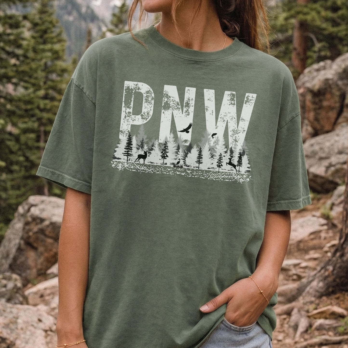 PNW Wildlife Shirt | Pacific Northwest Distressed Graphic Tee