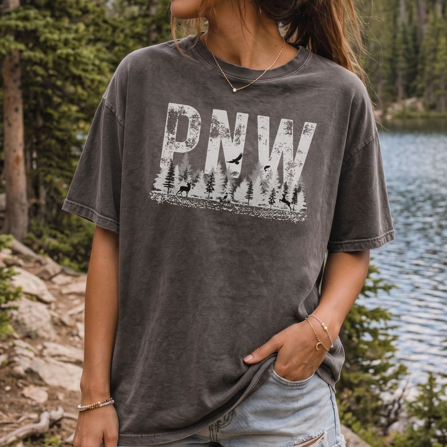 PNW Wildlife Shirt | Pacific Northwest Distressed Graphic Tee