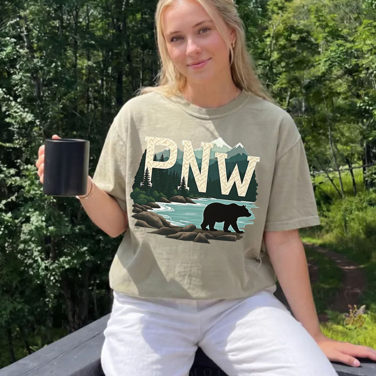 Retro PNW Bear Wilderness Graphic Tee | Vintage Outdoorsy Mountain Shirt