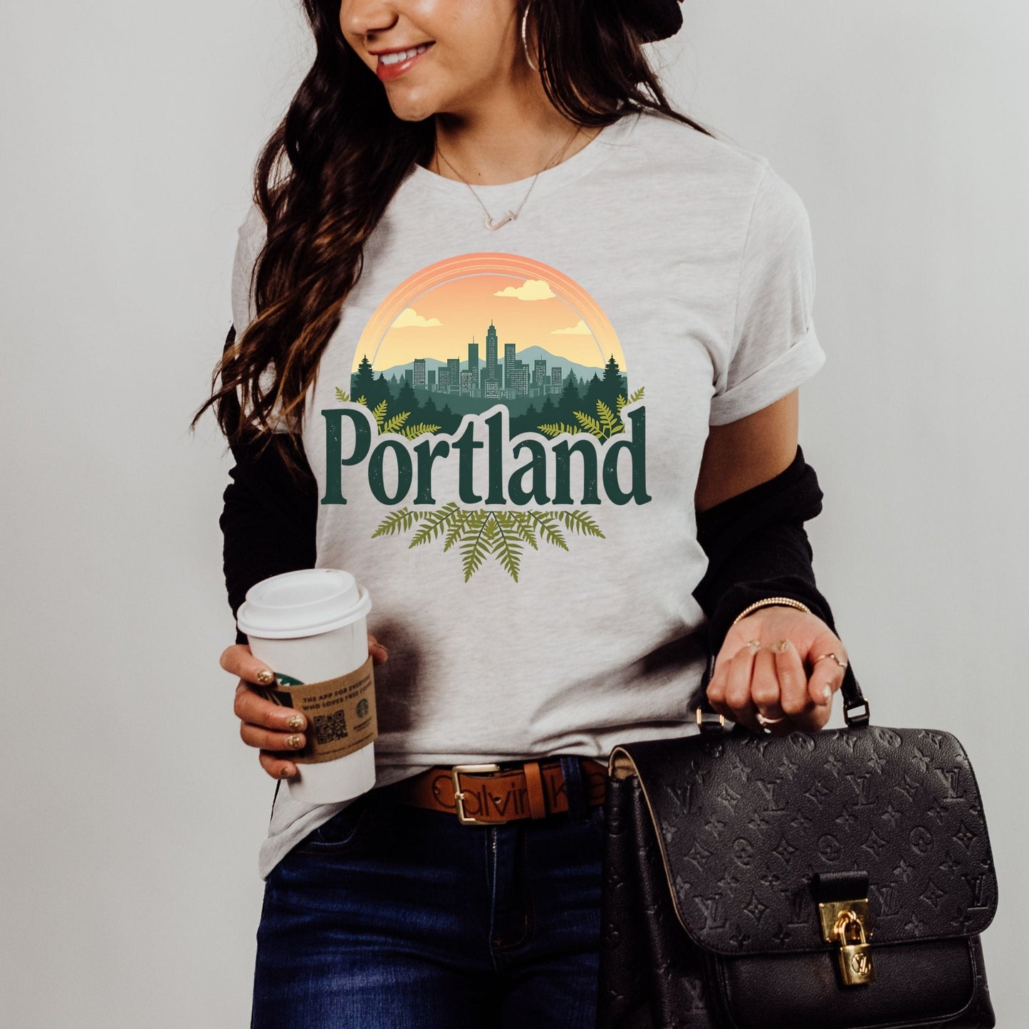 Retro Portland Oregon Graphic Tee | Vintage City Skyline Pacific Northwest Shirt