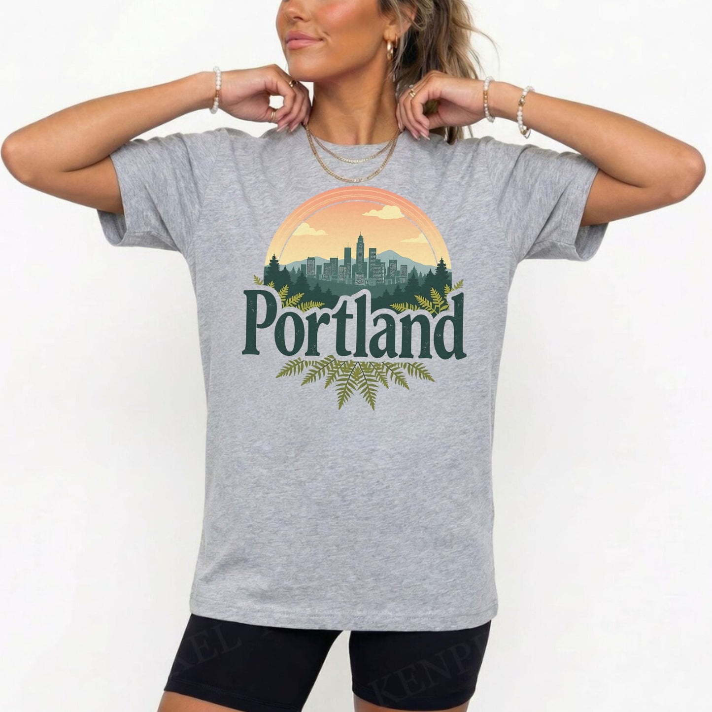 Retro Portland Oregon Graphic Tee | Vintage City Skyline Pacific Northwest Shirt