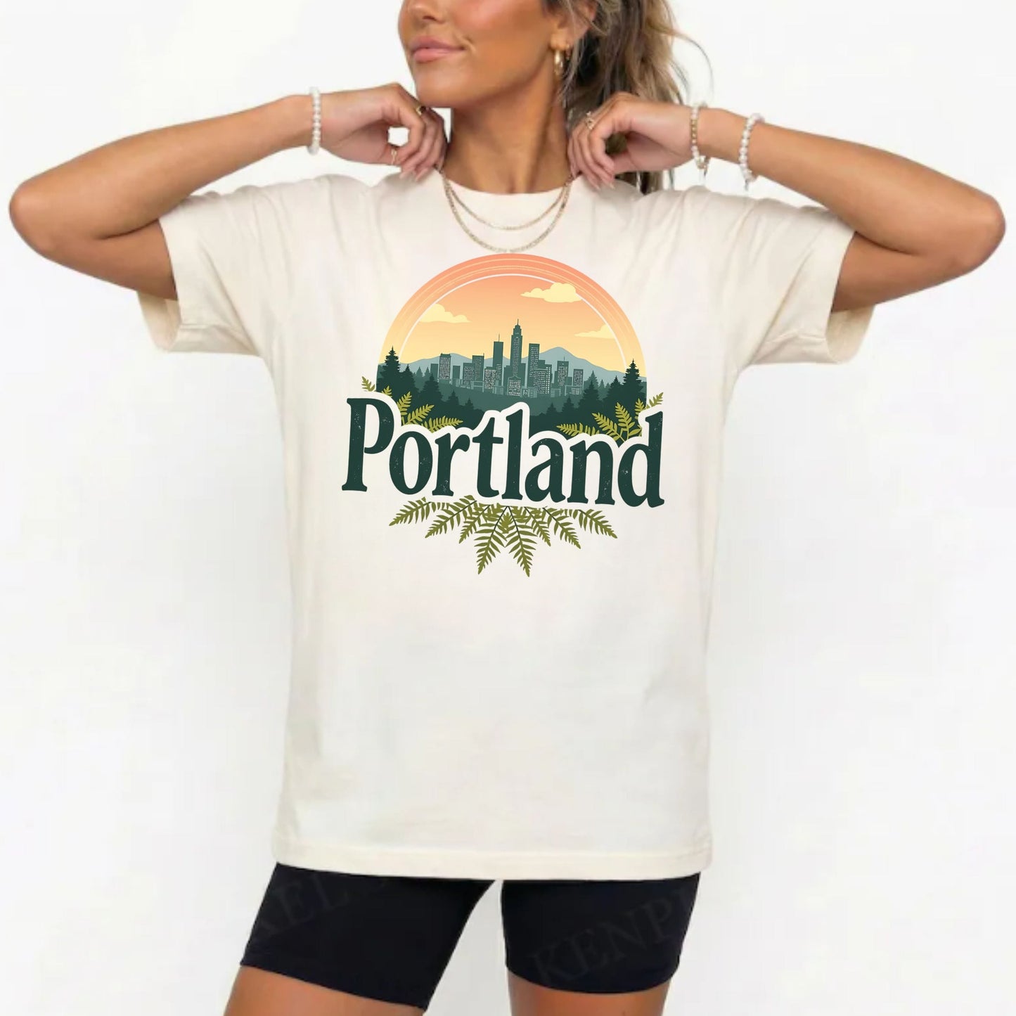 Retro Portland Oregon Graphic Tee | Vintage City Skyline Pacific Northwest Shirt