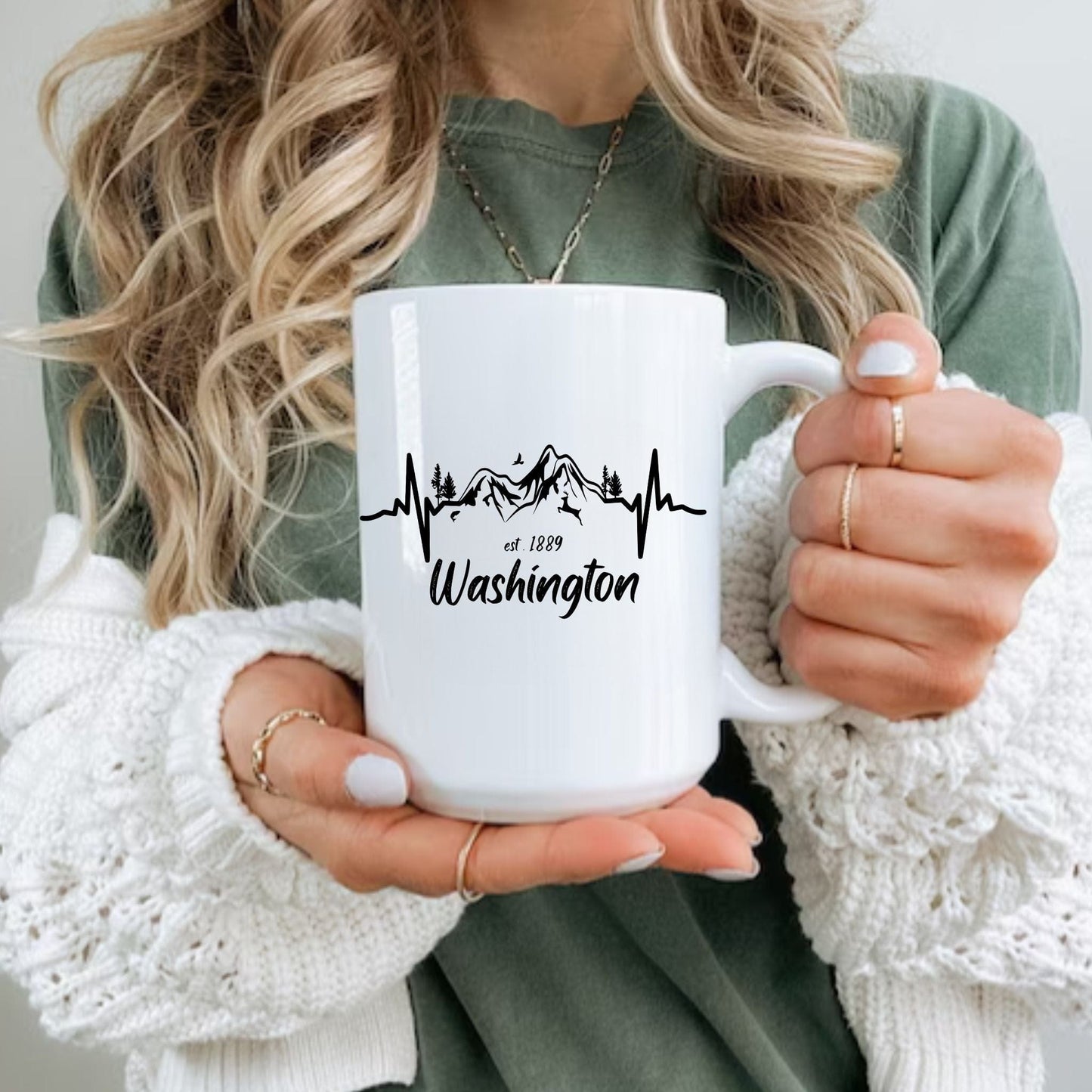 Washington Mountain Heartbeat, Ceramic Mug