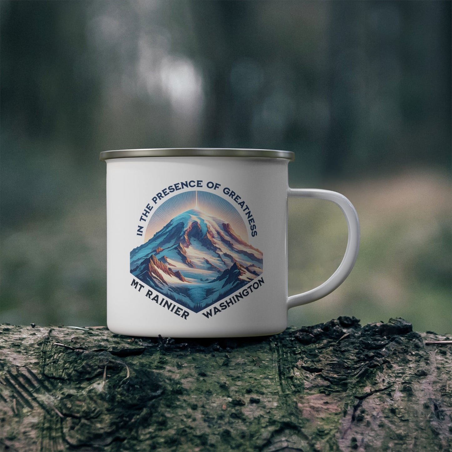 Sunset Mount Rainier Enamel Camp Mug | Pacific Northwest Gift