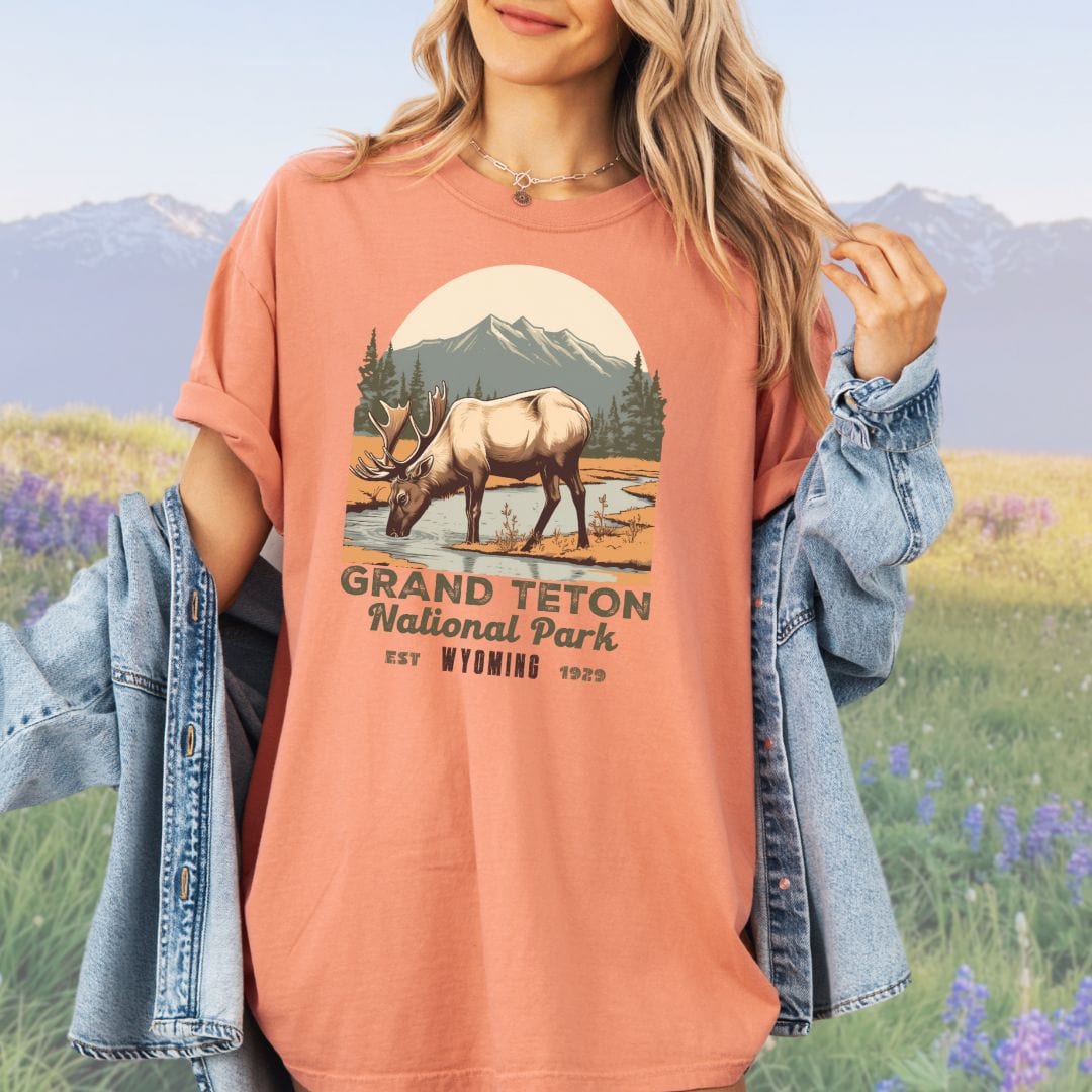 Elk of the Grand Teton NP, Vintage Style Tee